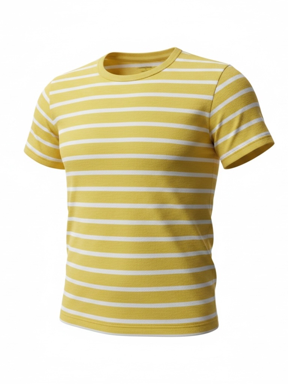 NWT Club Room Yellow White Striped Crew Neck T-Shirt Men’s Large Cotton Tee